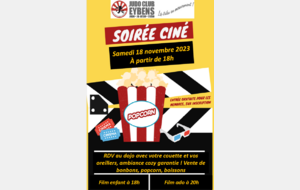 Soirée cinéma samedi 18 Novembre 2023